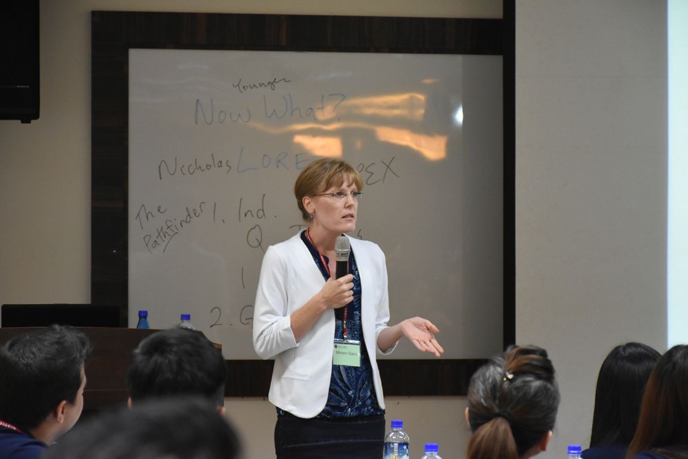 Prof. Miriam Garvi conducts a workshop for helping students in finding their strengths.
