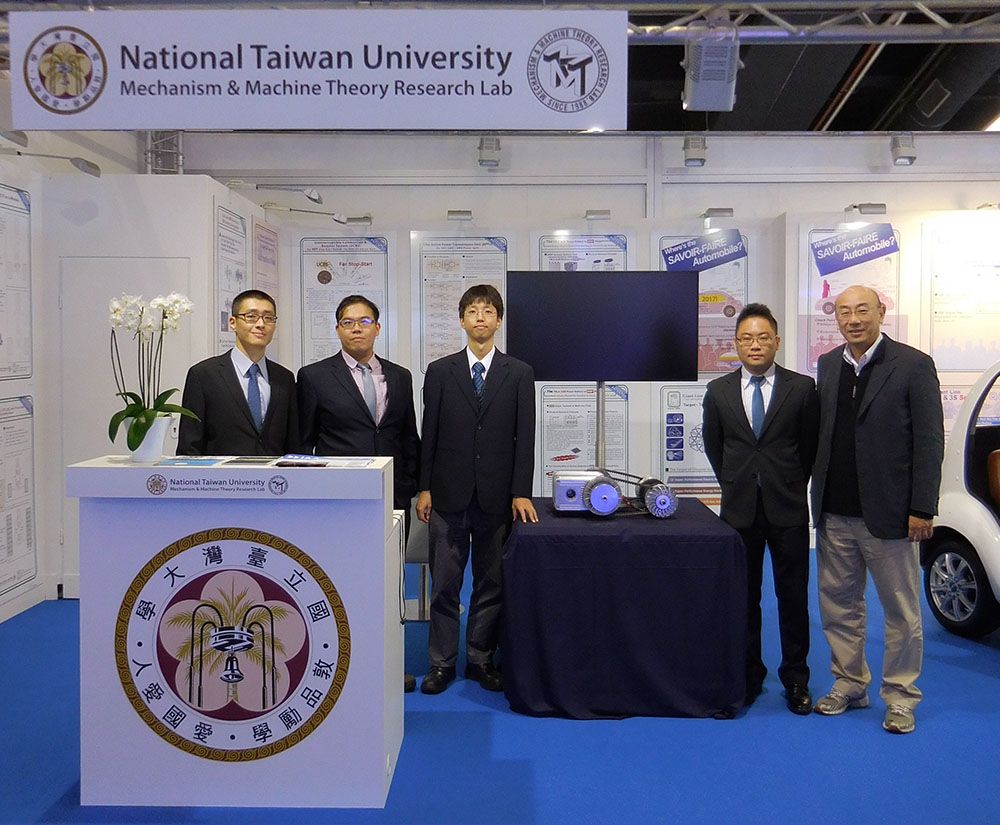 Booth staff of the NTU Mechanism and Machine Theory Research Lab.