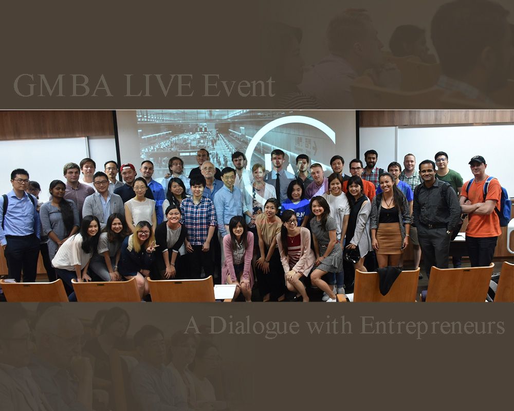 GMBA professors, guest speakers, and audiences at the LIVE Event.