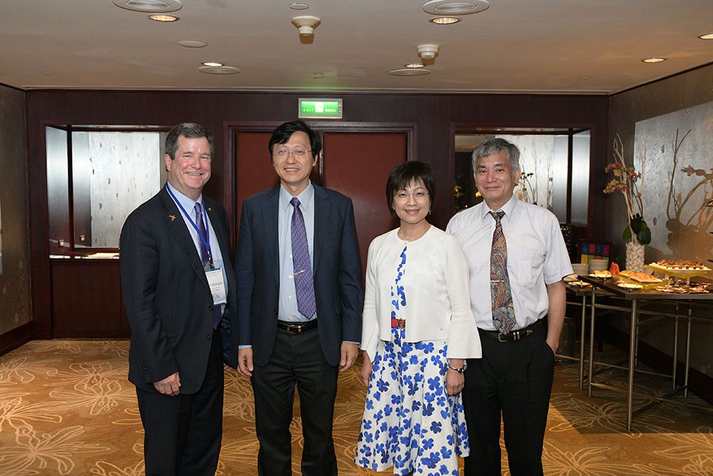 (From left) UW Vice Provost for Global Affairs Jeffrey Riedinger, NTU Interim President Kuo, Vice President Chang, and Vice President Kuo. 