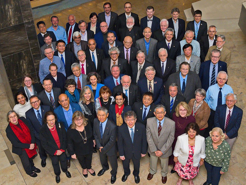 Image4:Figure 4. Prof. K. J. Ray Liu (front row, third from right), taken with the presidents of the 46 societies and technical councils during the IEEE TAB (Technical Activities Board) annual meeting held in Orlando, Florida in February 2020. Fifth row, second from left: Dean Yao-Wen Chang, President of IEEE Council on Electronic Design Automation (CEDA).