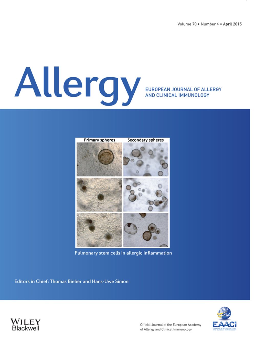  肺部幹細胞研究當選 [Allergy] 當期期刊封面。