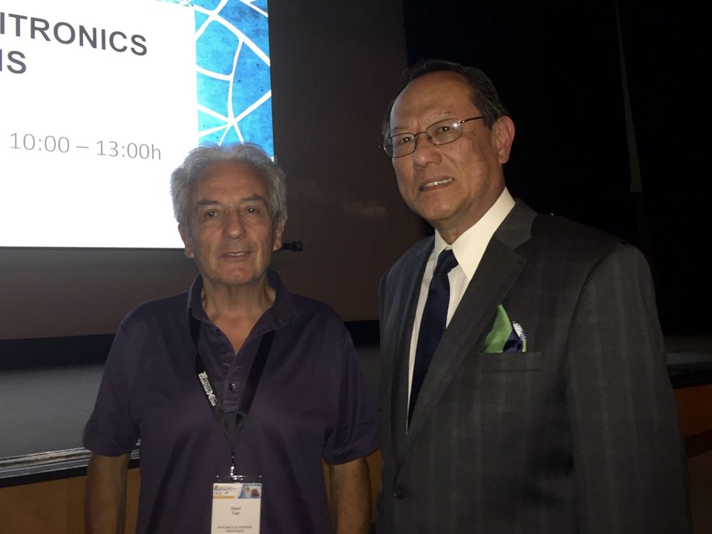 左為2007諾貝爾物理獎得主-法國Albert Fert教授，右為錢嘉陵教授。