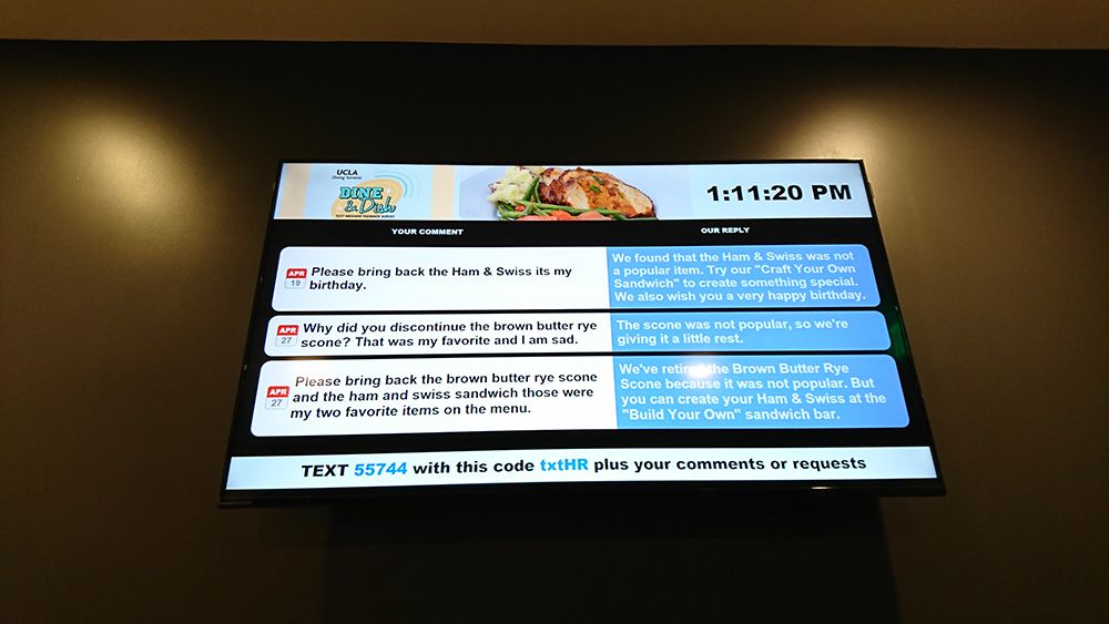 大螢幕顯示菜單訊息與意見溝通等